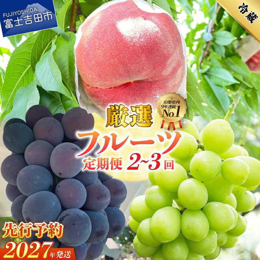 【ふるさと納税】 ＼高評価★4.64／ 2027年先行予約 フルーツ 定期便 桃 シャインマスカット 黒ぶどう 選べる回数 2回 3回 もも ブドウ 果物 くだもの 高レビュー 冷蔵発送 【2027年7月中旬頃～10月中旬頃まで順次発送】 富士吉田 ふるさと納税 ランキング