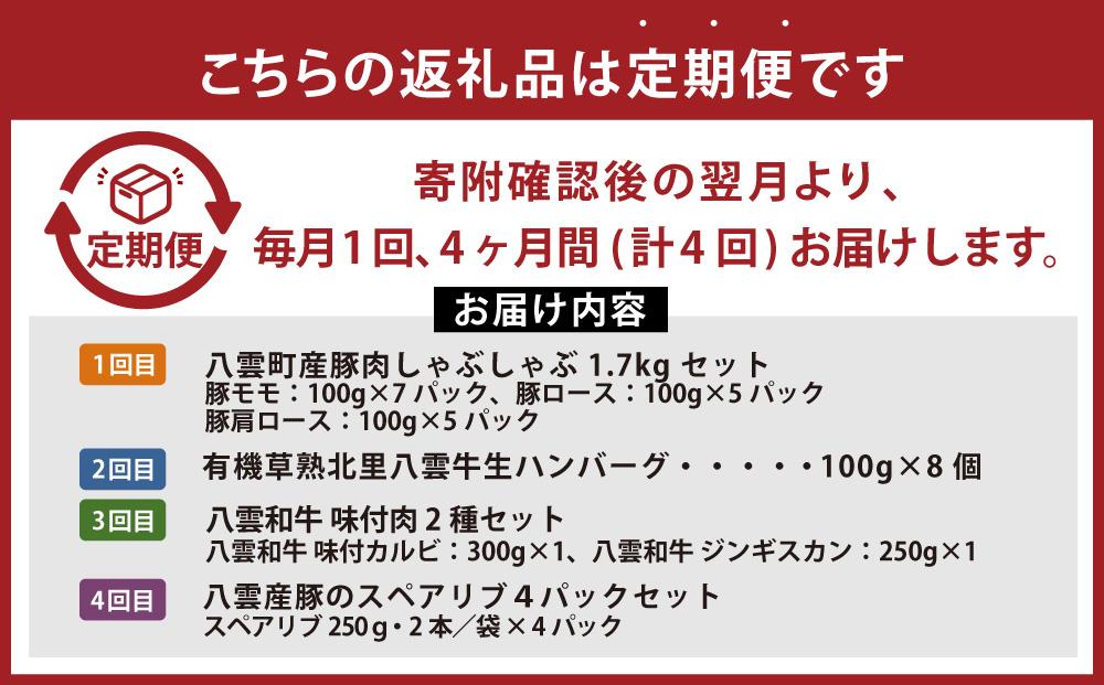 【定期便】贅沢ミート定期便A【 豚肉しゃぶしゃぶ ハンバーグ 味付肉セット スペアリブ 牛肉 豚肉 肉 肉セット 肉加工品 定期便 食品 グルメ お取り寄せ お取り寄せグルメ 人気 おすすめ 送料無料