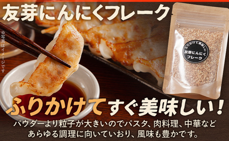 にんにくフレーク にんにくチップ にんにくパウダー にんにく 友芽にんにく 無添加 無着色 ガーリック スライス チップ パウダー 調味料 炒め物 福岡県 福岡 九州 グルメ お取り寄せ メール便（ポ