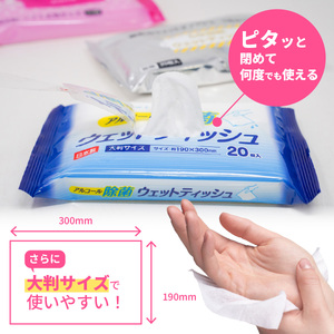 アルコール除菌ウェットティッシュ20枚入り（1ケース25個入）/ ウェットティッシュ