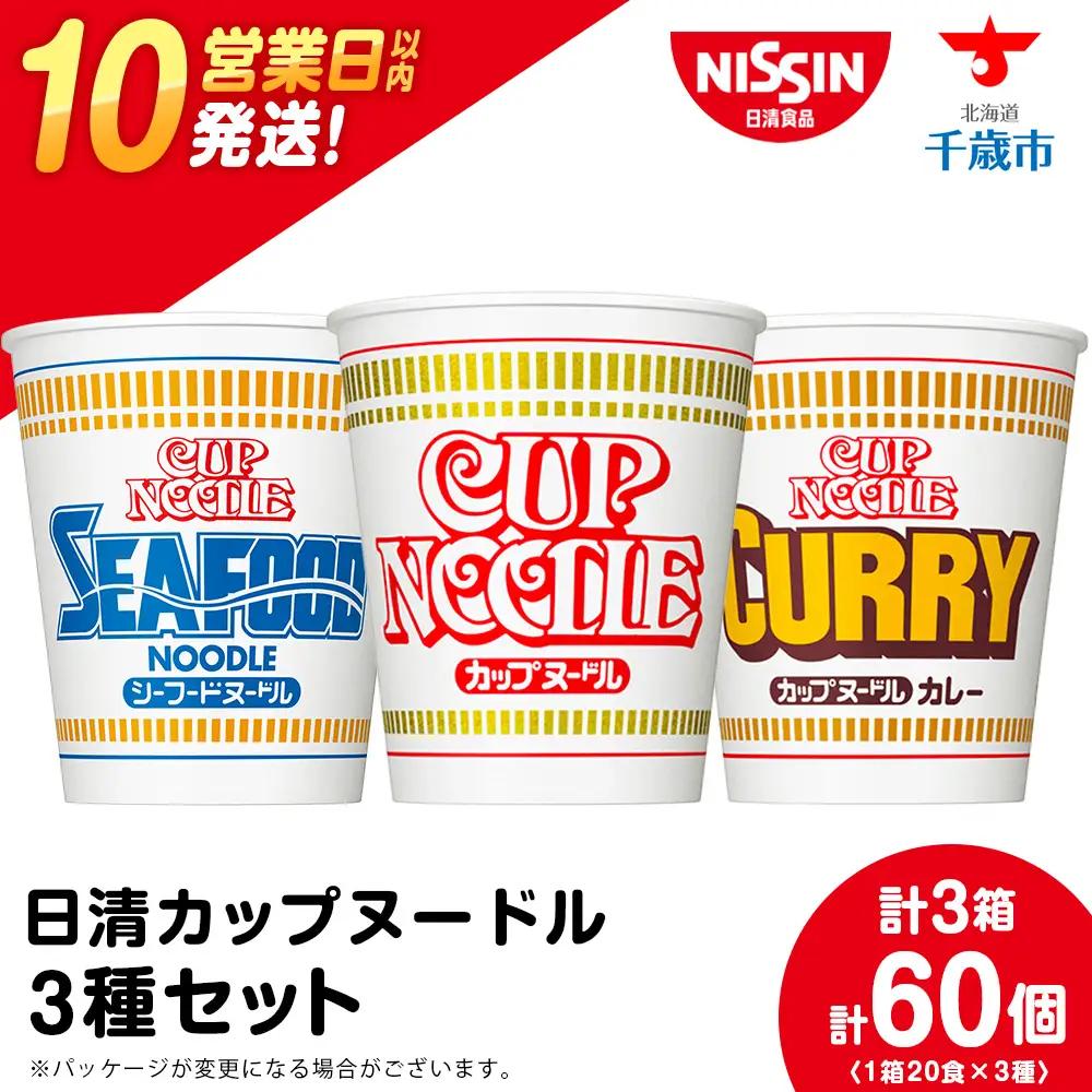 10営業日以内発送 日清ヌードル3種セット 各1箱（20食入）合計60食