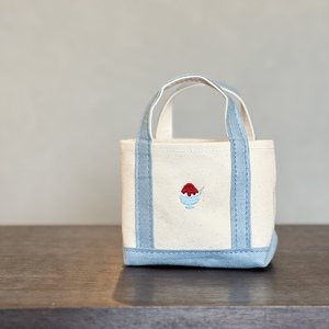 《Milih×NARA》キャンバス×麻のマイクロミニトート　かき氷刺繍　15-073