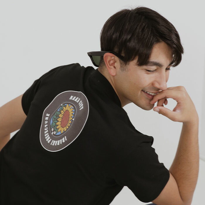 【ふるさと納税】バックプリント那珂市 マンホールTシャツ 黒 送料無料