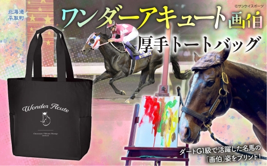 【ワンダーアキュート画伯】厚手トートバッグ 【ふるさと納税 人気 おすすめ ランキング 馬 競馬 競走馬 引退馬 ワンダーアキュート 鞄 バッグ トートバッグ かばん 生活 日高 北海道 平取町 送料無料】 BRTV213