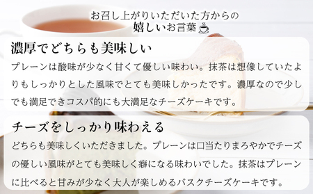  B-903 濃厚バスクチーズケーキ プレーン×1 抹茶×1