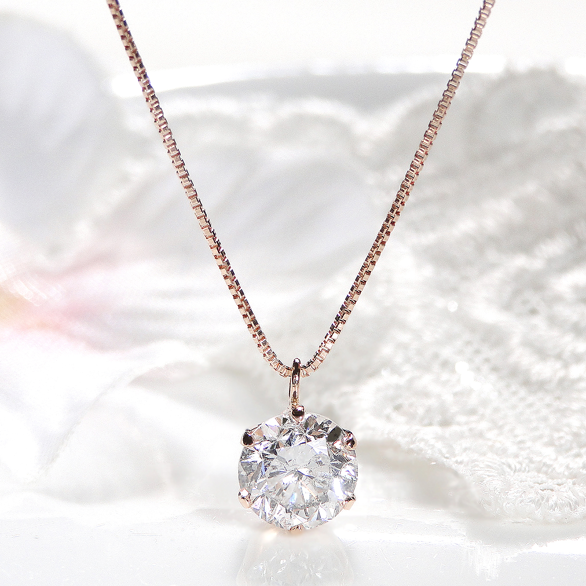 ダイヤ1ct ペンダント(ピンクゴールド）