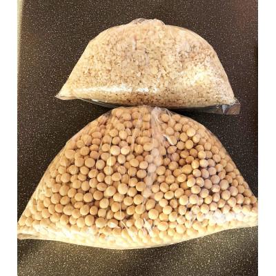 ふるさと納税 須賀川市 おうちでお味噌作りませんか?こうじ味噌手作りキット4kg用　天然塩&amp;国産大豆&amp;米麹使用