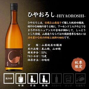 日本酒 飲み比べ 季節の真澄 純米大吟醸 山花 山廃純米吟醸 ひやおろし 720ml 2本 秋季限定 地酒 信州 長野県 富士見町