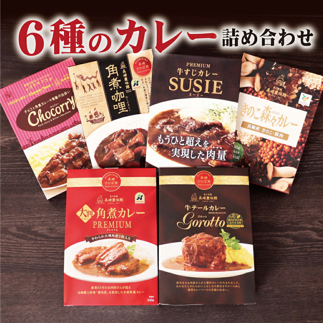 【ふるさと納税】【高級レトルトカレー】長崎豊味館 6種のカレー詰め合わせ ギフト 贈答 長期保存可能 常温 レトルト食品 レトルトカレー ビーフカレー 欧風カレー スパイス お中元 お歳暮 高級カレー Gorotto 豊味館