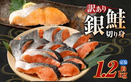 ＜ R8年熊本地震復興支援 ＞銀鮭カット 切り身 約1.2kg 定塩 バラ冷凍 形不揃いのため訳あり 銀鮭 鮭 塩鮭 サケ シャケ サーモン 切身 魚 冷凍 皮付き 焼き鮭 焼き魚 おかず 家庭用 熊