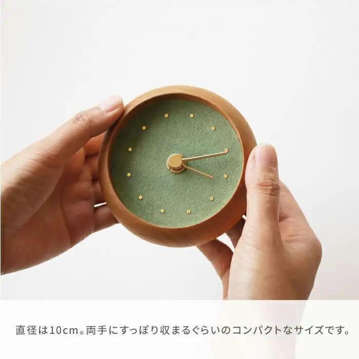 はなもっこ 置時計 緑瑪瑙　プレーン