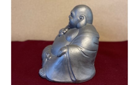 瓦細工師手作り　【座り布袋置物】 置き物 迫力 インテリア 僧侶 七福神 布袋さま 円満 神様 富貴繁栄 焼き物 縁起物 いぶし粘土瓦 