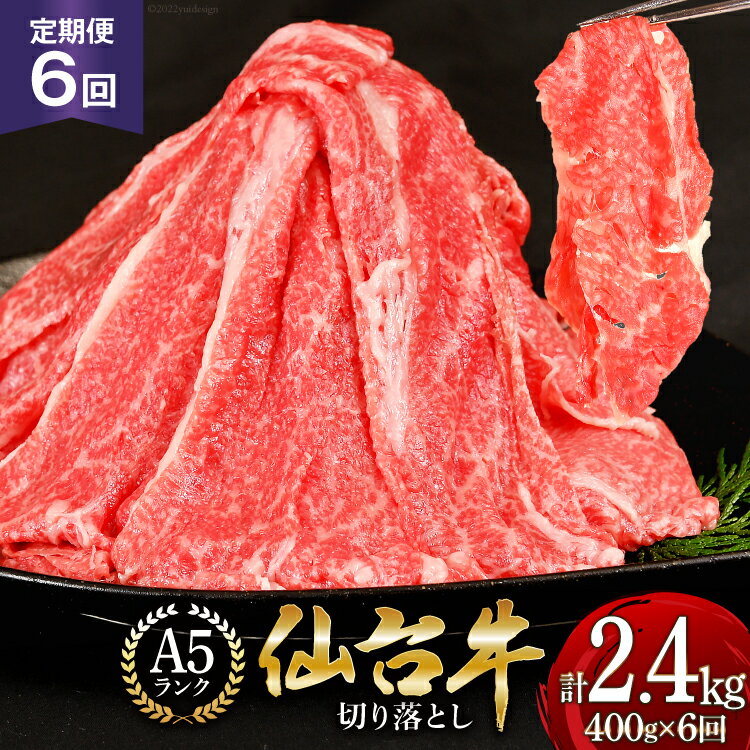 【ふるさと納税】6回 定期便 肉 仙台牛 A5 切り落とし 400g×6回 総計2.4kg [気仙沼市物産振興協会 宮城県 気仙沼市 20565325] 牛肉 和牛 黒毛和牛 冷凍 6ヶ月