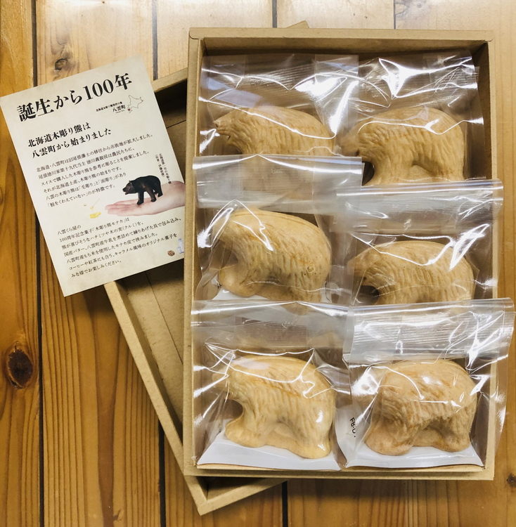 北海道名物 木彫り熊モナカ(1箱 6個入り)