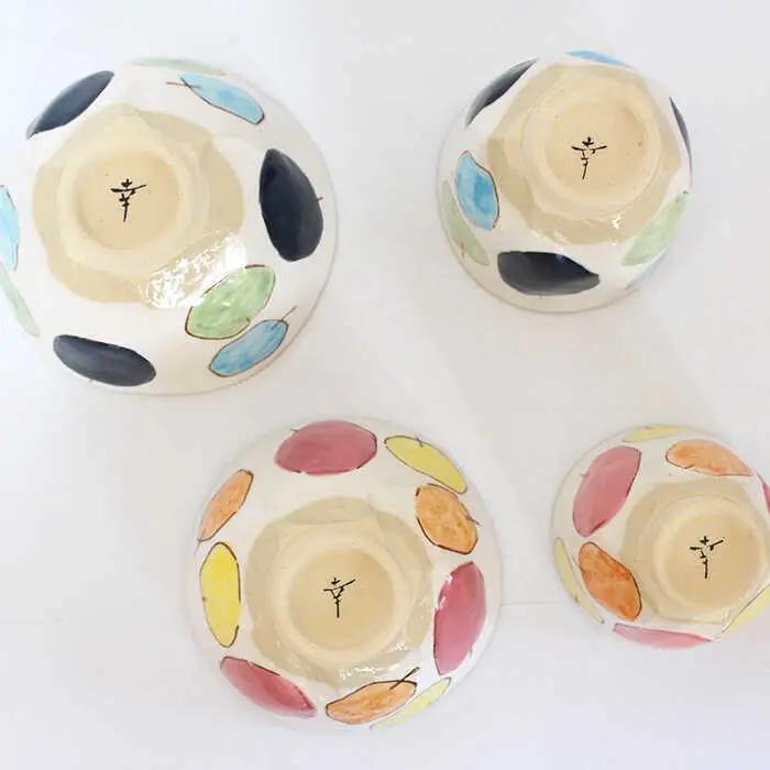 【波佐見焼】りんご（ 茶碗 ・ 湯呑 ）4点セット 食器 皿 【陶芸ゆたか】 [VA91]  波佐見焼