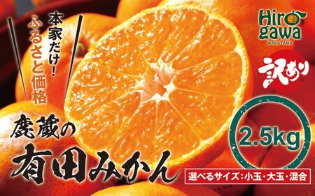 鹿蔵の 有田 みかん 訳あり 2.5kg 光センサー 選果 / 温州みかん 有田みかん 甘い 家庭用 和歌山 柑橘 ※2026年11月順次発送予定 ※北海道・沖縄・離島への配送不可 【ikd004-cm-2d5-nov-PRC】
