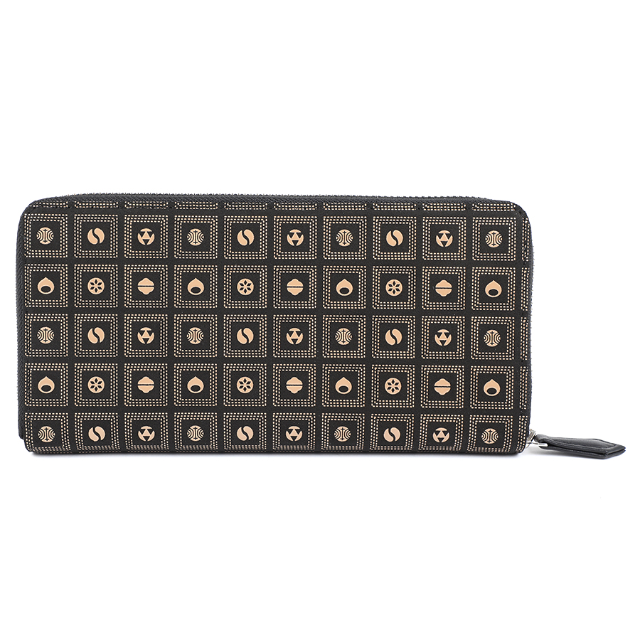 ＜印傳屋 上原勇七＞甲州印傳　印傳屋上原勇七　束入れ　黒×白　厄除けづくし