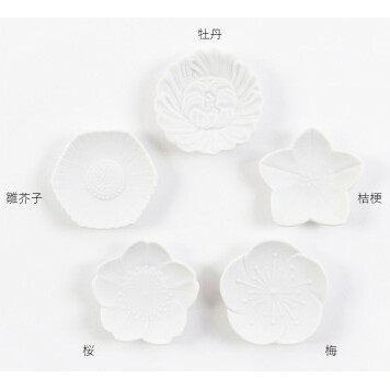 有田焼 花形 お箸置 季節の花 5種セット【賞美堂本店】箸置き はしおき カトラリー 5個 シンプル マット モダン 植物 花 はな 梅 桜 牡丹 雛芥子 桔梗 贈答 ギフト A18-124_イメージ