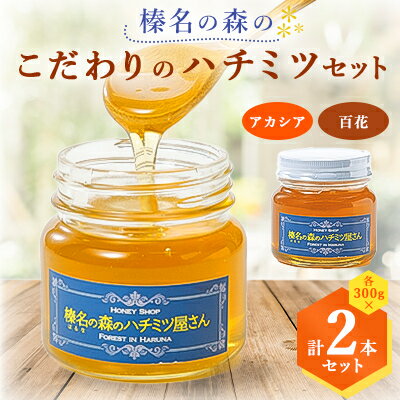 【ふるさと納税】榛名の森のハチミツ2種セット!【アカシア・百花】300g×2本(各1本)【1294022】