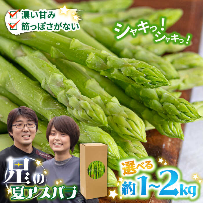 【ふるさと納税】【2025年5月下旬～発送】＜選べる内容量＞【数量限定】甘い！柔らかい！【星のアスパラ】グリーン アスパラガス 約1kg 約2kg / アスパラ あすぱら あすぱらがす 朝採れ 採れたて 新鮮 野菜 3L 2L L サイズミックス / 南島原市 / ほしのYA [SEY001][SEY002]