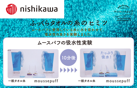 （今治タオルブランド認定）nishikawa/西川×今治　ムースパフ　フェイスタオル4枚セット（ライトブルー）MF3001【I001970FT4LB】