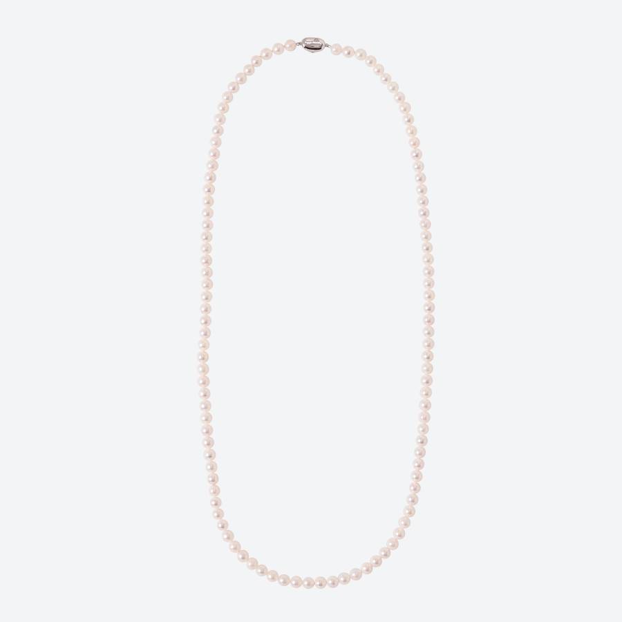 アコヤパール　ロングサイズネックレス　80cm　（白）7.5～8.0mm玉　２(MKhp-025)