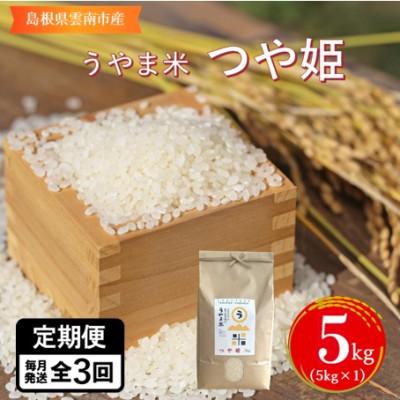 ふるさと納税 雲南市 【毎月定期便】神話の里/吉田町「うやま米」つや姫 5kg(5kg×1)全3回