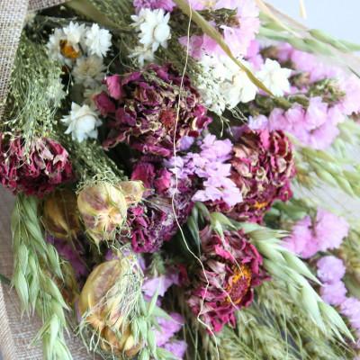 ふるさと納税 茅野市 信州 八ヶ岳の麓から贈るドライフラワースワッグ S(ピンク) |  | 02