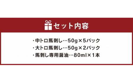 【国産】熊本 馬刺し とろっとろセット 中トロ 大トロ 食べ比べ 計350g