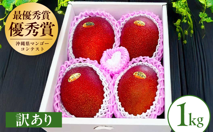 【家庭用】仲村農園の完熟アップルマンゴー 1kg マンゴー 沖縄 果物 フルーツ ギフト 沖縄市 / 仲村農園 [BCCU004]