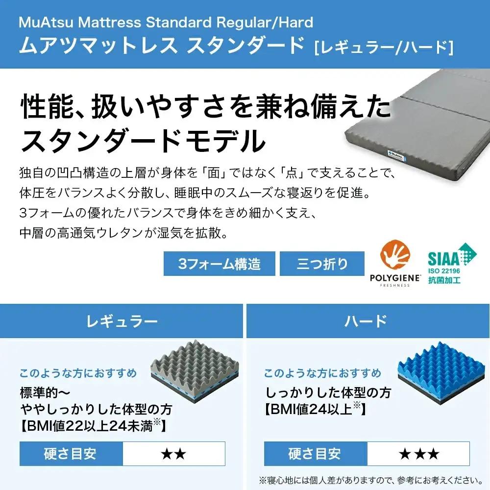 昭和西川 ムアツ マットレス スタンダード  ハード セミダブル サイズ 専用 シーツ セット シーツ付 ★ホワイト [5839-8453]