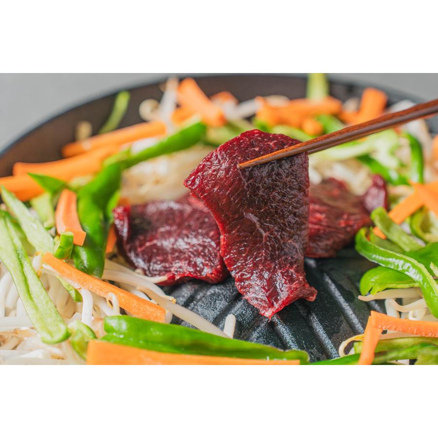 ＜平取ジビエ工房＞平取町産エゾシカロース肉ジンギスカン500g