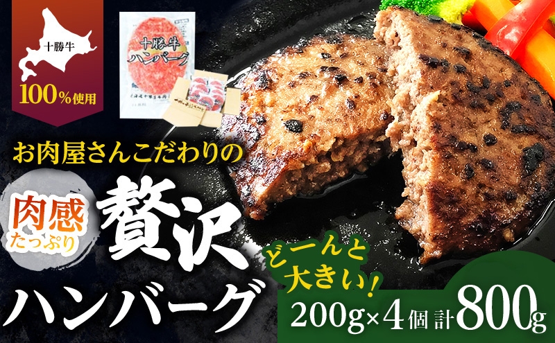 
                  北海道 十勝牛 手ごねハンバーグ 200g×4個 【 セット 牛100% 国産牛 牛肉 ハンバーグ 惣菜 小分け 冷凍 牛肉100% 大きい 国産 北海道 十勝 幕別 ふるさと納税 送料無料 】 [№5749-1438]
                