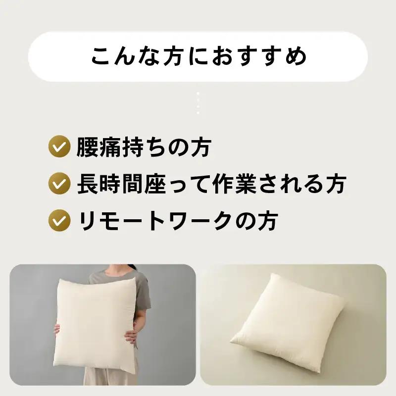 ウレタン×高密度反毛わた ハイブリッドヌード座布団（銘仙判55×59cm）（側キナリ） [A-20449]