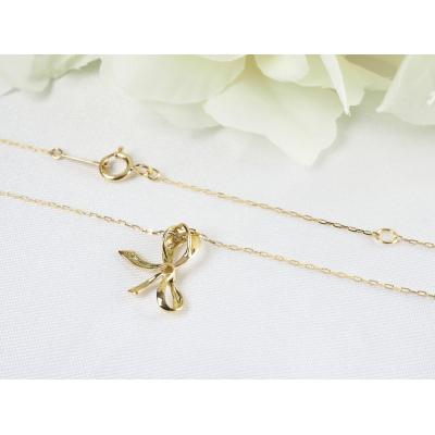 ふるさと納税 甲府市 K18YG 0.02ctリボンネックレスP3246 |  | 02