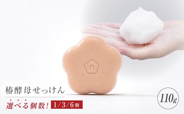 
            【選べる個数】椿酵母せっけん 110g×1/3/6個 五島市/五島の椿 [PEG020] せっけん スキンケア 固形せっけん 固形石鹸
          