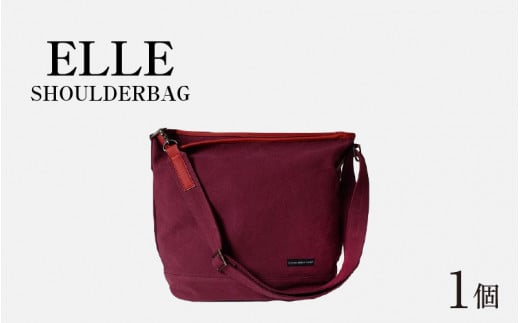 
ELLE - SHOULDERBAG ワイン【 おしゃれ 肩かけ 綿 牛革 トートバッグ ショルダーバッグ 国産】[E-042023]
