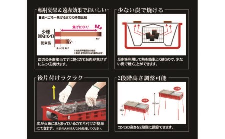 少煙バーベキューコンロセット 炭に油が落ちないバーベキューコンロ トング・ブラシつき BBQコンロ アウトドア用品 キャンプ用品 バーベキューコンロセット BBQ [グリーンライフ] 【025P012