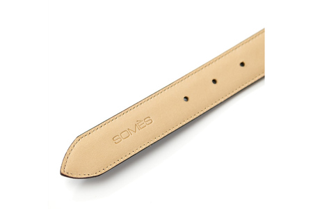 SOMES ベルト 本革 M-05 ラウンド型 ダークブラウン