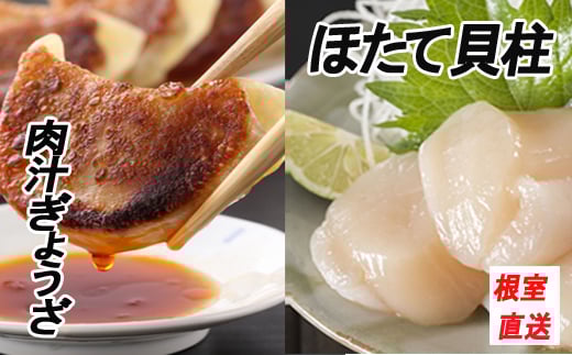B-70030 餃子25個×2P、ほたて貝柱500g×1P