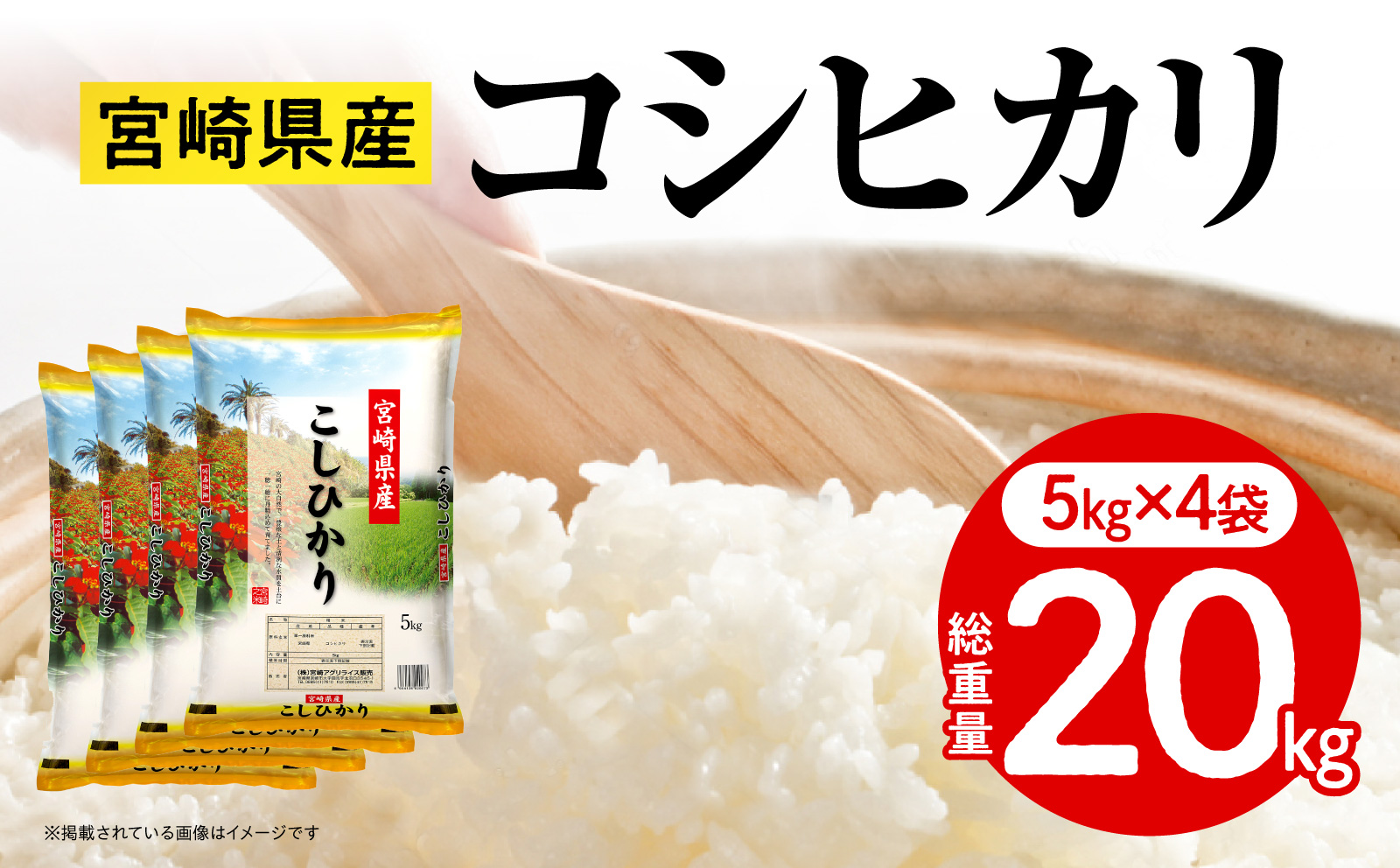 《令和7年産》宮崎県産コシヒカリ 合計20kg(5kg×4袋) お米 精米 新米