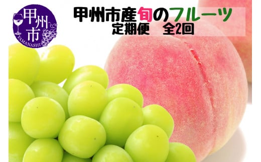 【定期便】甲州市産厳選旬のフルーツ定期便全2回（桃・シャインマスカット）【2026年発送】（MG）B19-480