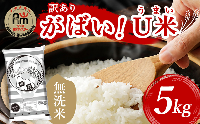 訳あり 米 鳥栖市ふるさと納税限定 令和7年産　がばいU米(うまい) 【無洗米】 5kg 五つ星お米マイスター厳選 (お徳用ブレンド米) 家庭用 生活応援 ※配送不可：離島