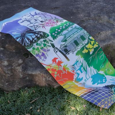 ふるさと納税 山梨市 ぐらいん手ぬぐい「うつくし山梨市・新緑の西沢渓谷」計2枚 |  | 01