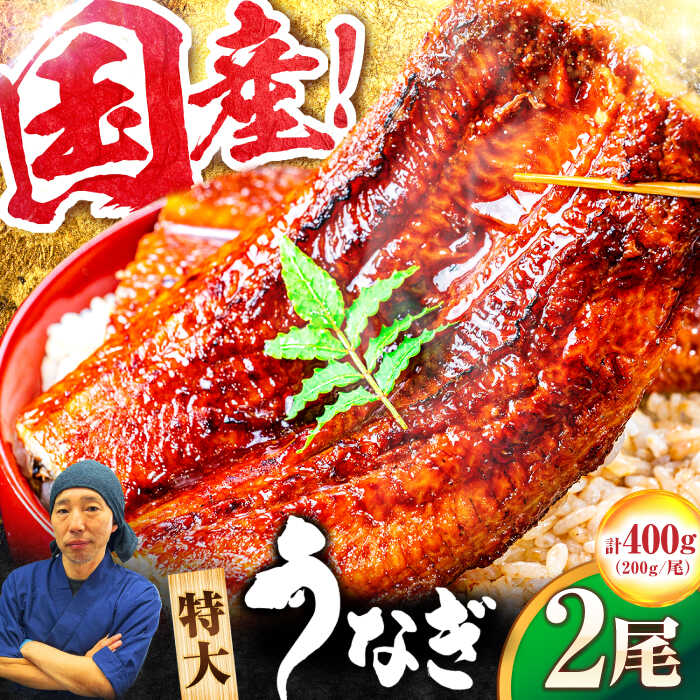 【ふるさと納税】国産！九州仕立ての特大うなぎ蒲焼 計400g（200g×2尾） / うなぎ 蒲焼 国産 /吉野ヶ里町/株式会社フジマキ うなぎ ウナギ 国産[FDM002]