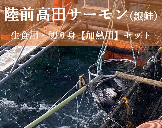 【ふるさと納税】広田湾漁協からお届け！ 陸前高田サーモン ( 銀鮭 ) 生食用 ＆ 切り身 ( 加熱用 ) セット 【 鮭 サーモン ブランド 刺身 寿司 海鮮丼 焼き魚 おすすめ 人気 焼き鮭 おかず お弁当 料理 個包装 簡単 ギフト 贈答品 冷凍 国産 三陸 岩手 陸前高田 】