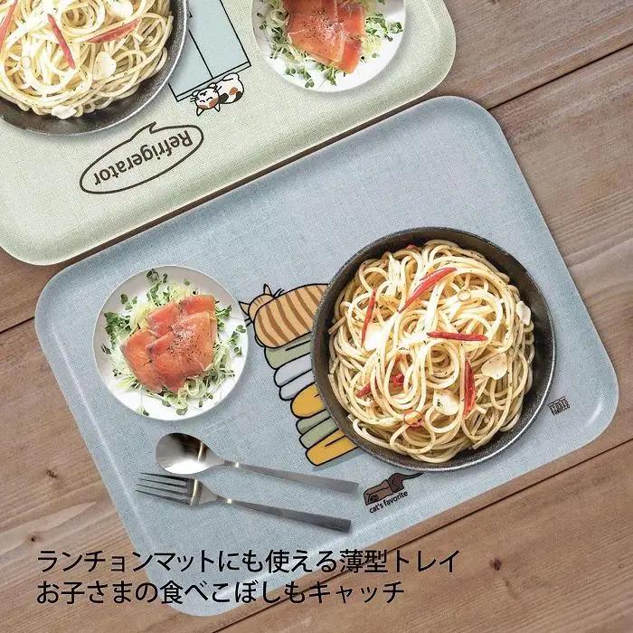 ネコダラトレイM角「タオルはふわふわベッド」 ネコだらけ トレー 猫グッズ