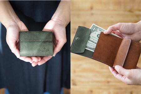 小さい のにめっちゃ入る 三つ折り 財布 08 グリーンイエロー