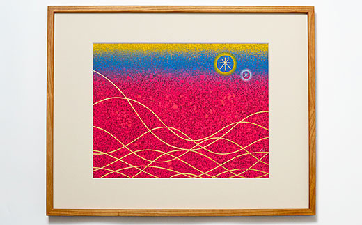 
                  87-54 現代日本絵画 オペラ色の時空（ 金 ）【 アート 美術 インテリア 作品 絵画 日本絵画 装飾 プレゼント 芸術 限定 額縁 純金箔 プラチナ箔 】
                