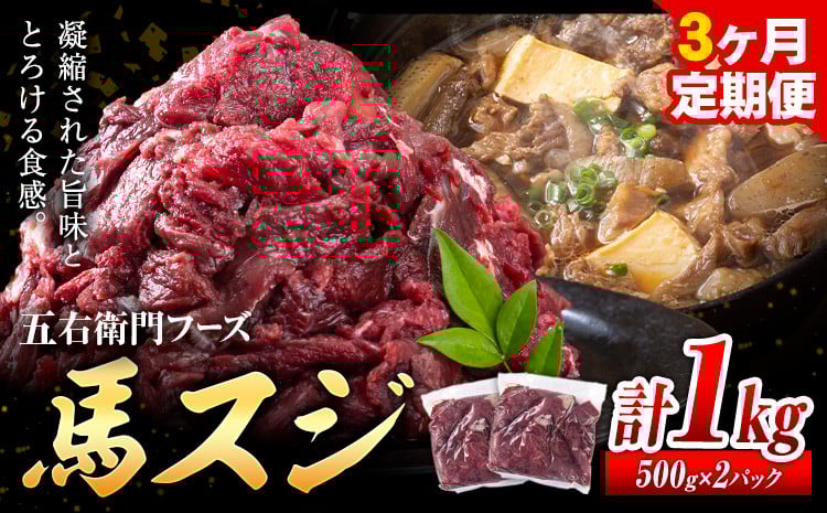 
                  馬肉 馬スジ 500g × 2パック 3kg 3ヶ月定期便 五右衛門フーズ 《お申込み月の翌月から出荷開始》 熊本県 球磨郡 山江村 馬肉 肉 国産 スジ カレー 煮込み おでん おかず 送料無料
                